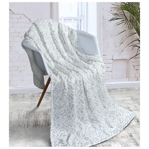 фото Плед guten morgen, baroque, орнамент, серый ; размер: 1.5