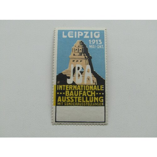 Непочтовая марка. Германия. Лейпциг. 1913. Строительная выставка непочтовая марка германия лейпциг 1913 строительная выставка