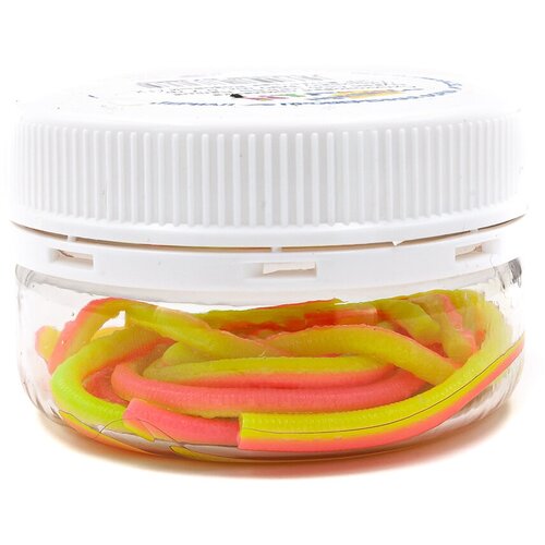 Мягкая приманка для рыбалки Nyaski.Club червь Лапша (Доширак) 3х90 мм, 0.7 гр, СЫР #Шартрез-Розовый (12 шт)