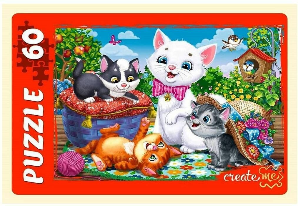 Пазлы Рыжий кот - Забавные котики, 60 деталей, возраст от 3-х лет, 1 шт