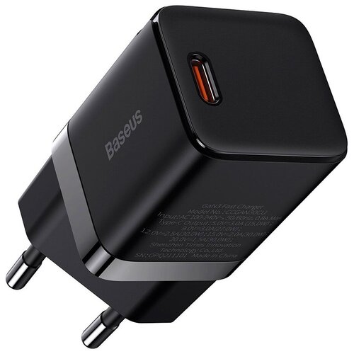 Сетевое зарядное устройство/Быстрая зарядка Baseus GaN3 Fast Charger 1C 30W EU Black CCGN010101 сетевое зарядное устройство aukey wall charger pd 30w usb c pa y21 черное