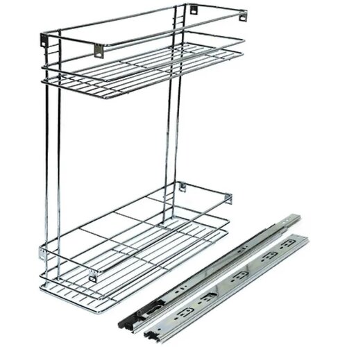 Бутылочница выдвижная 2-ярусная, бокового крепления в шкаф шириной 200 мм