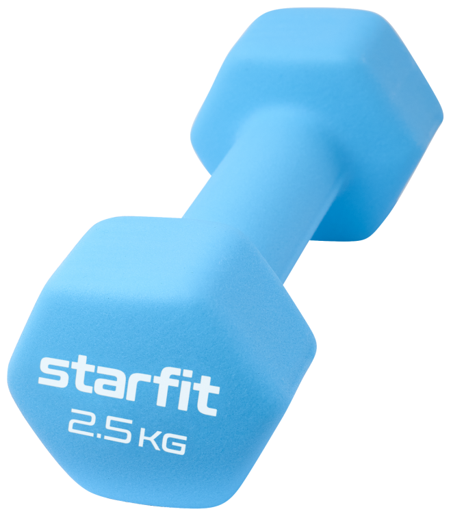 Гантель неопреновая DB-201 2,5 кг, синий пастель, Starfit