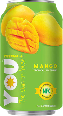 YOU Vietnam Тропический напиток с содержанием сока "Манго", 330 мл х 6 баночек - фотография № 1