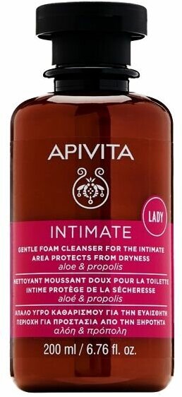 APIVITA Мягкая очищающая пенка для интимной гигиены Intimate Aloe & Propolis (200 мл)