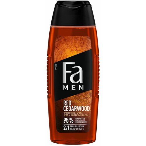 Гель для душа Fa Men 2 в 1 Red Cedarwood с ароматом кедра и винтажного виски, 250 мл