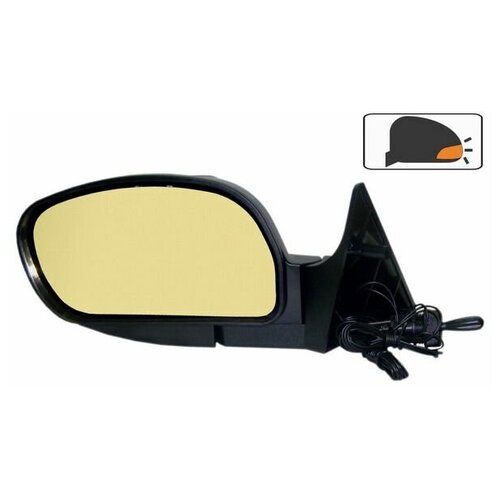 Зеркало боковое левое ВАЗ 2110-2112 модель НТ-10 УАО Волна с тросовым приводом регулировки с плоским противоослепляющим отражателем золотистого тона системой обогрева и указателем поворота 2200₽