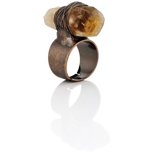 Кольцо 1/33 EDITION, цитрин, размер 18, желтый