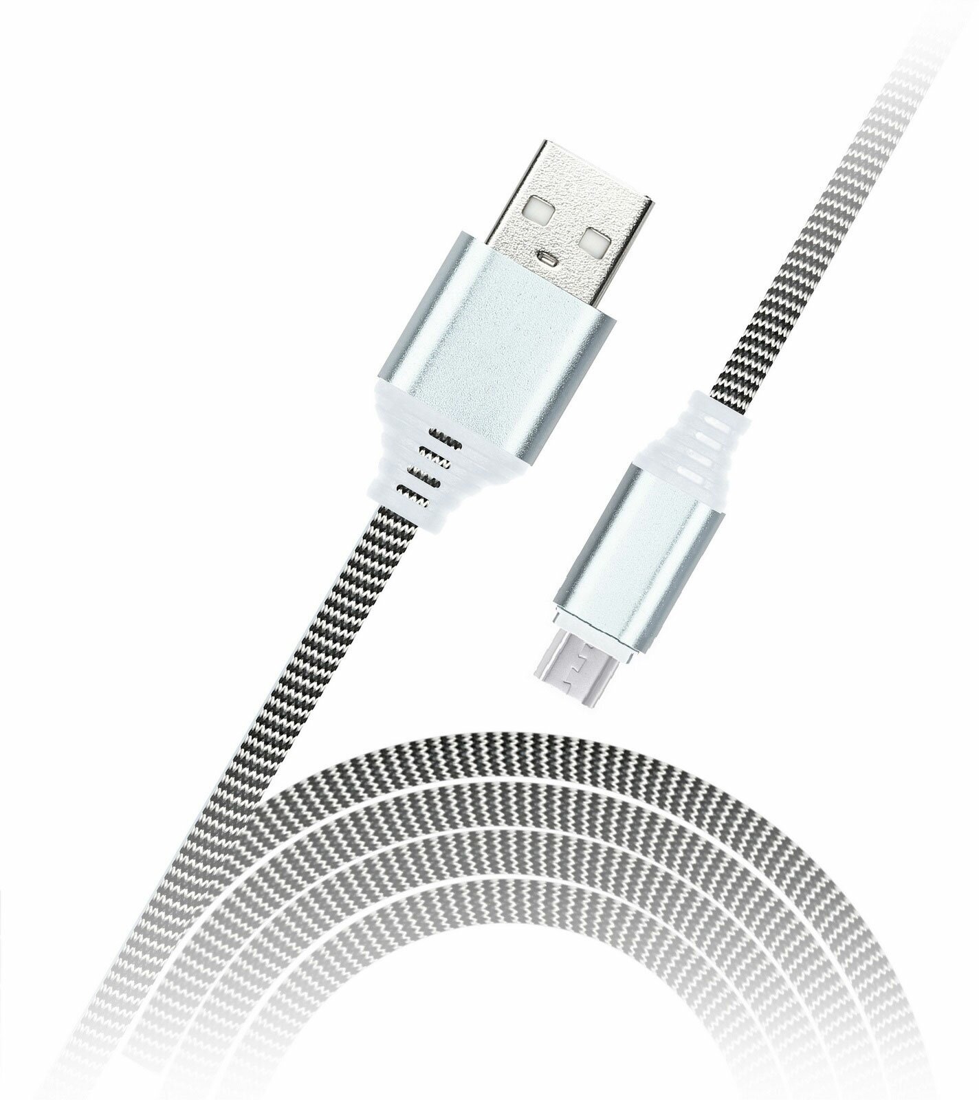 Дата-кабель Smartbuy MicroUSB 1м 2а iK-12NS нейлон