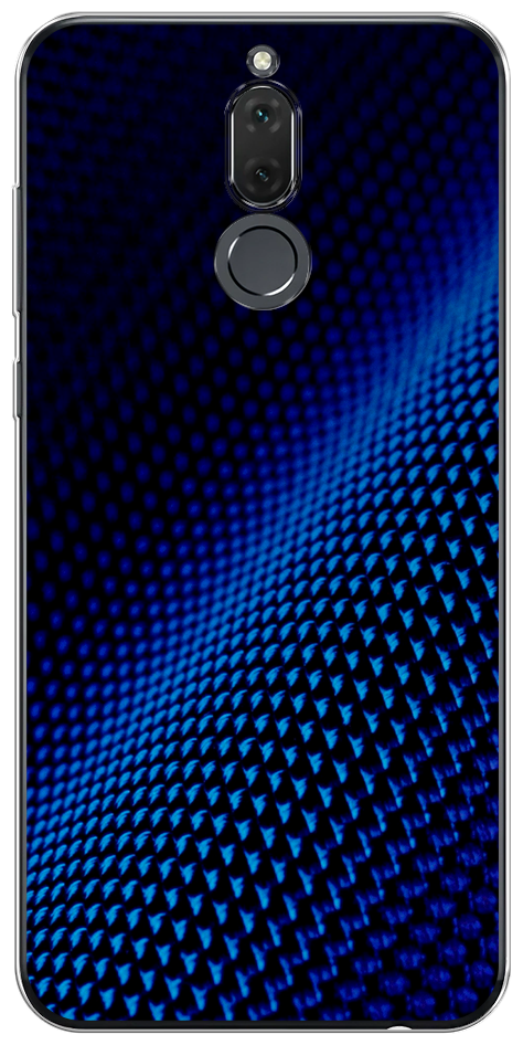 Силиконовый чехол на Huawei Mate 10 Lite / Хуавей Мате 10 Лайт "Синий карбон"