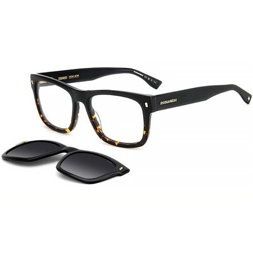 Солнцезащитные очки DSQUARED2, прямоугольные, оправа: пластик, для мужчин, черный