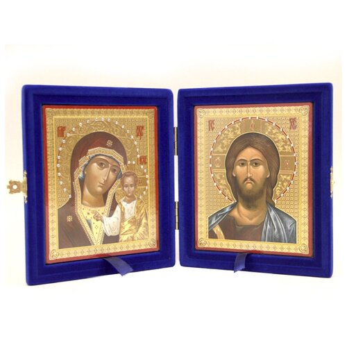 Складень /НП/синий/13х16/Венчальная пара икон