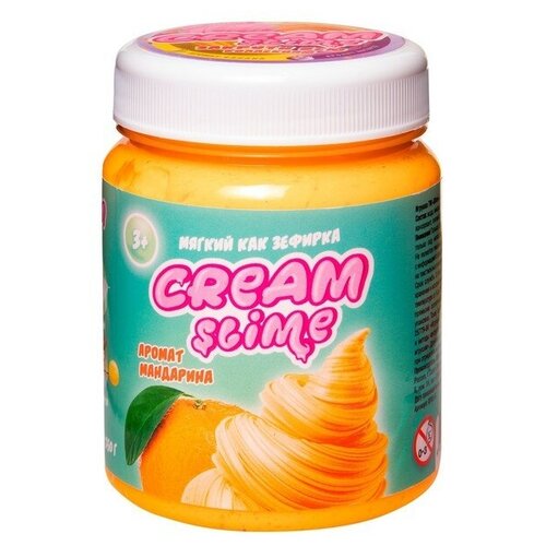 Слайм Cream-Slime с ароматом мандарина, 250 г лизуны липучки космический песок слайм cream slime с ароматом мандарина 250 г