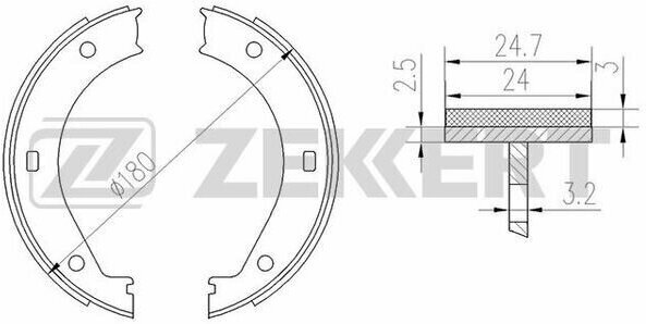 ZEKKERT BK-4135 Колодки торм. бараб. задн. стоян. торм. BMW 3 (E36) 92- 5 (E28 E34) 81- 6 (E24) 78- Z3 (E36) 98-