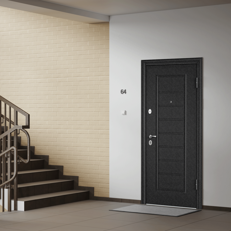 Дверь входная для квартиры Torex Delta PRO 950х2050 правый, тепло-шумоизоляция антикоррозийная защита, замки 4-го и 2-го класса защиты, зеркало,черный - фотография № 3