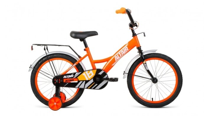 Велосипед ALTAIR KIDS 18 (18" 1 ск 2020-2021, ярко- оранжевый/белый, 1BKT1K1D1005