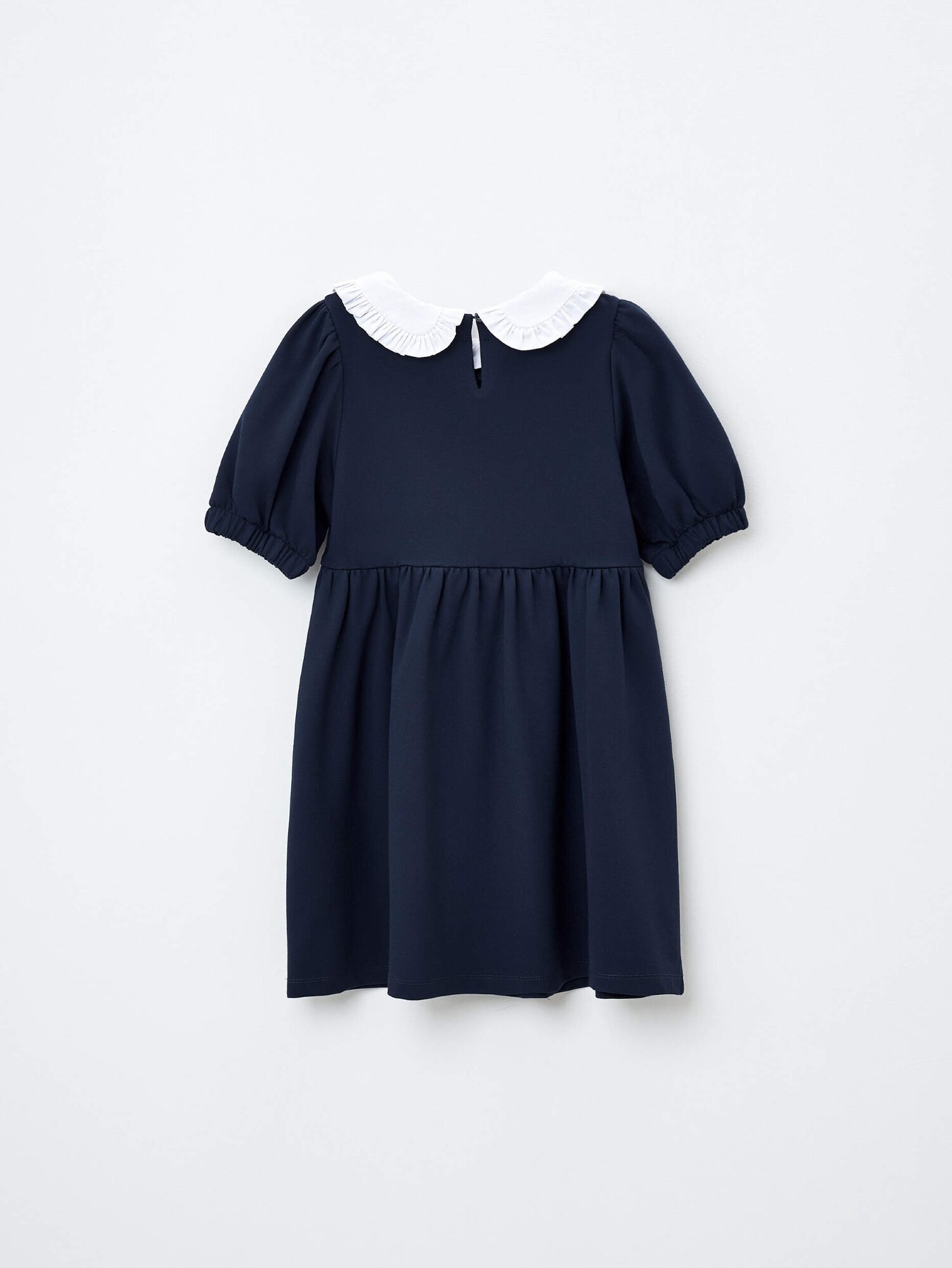 Школьное платье Sela, однотонное, размер 140, синий - фотография № 6