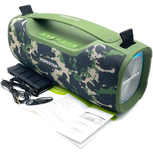 Колонка портативная Hopestar A6X Bluetooth цвет камуфляж зелёный 850600₽
