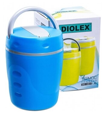 Термос для еды Diolex DXС-1400-3, 1.4 л, голубой