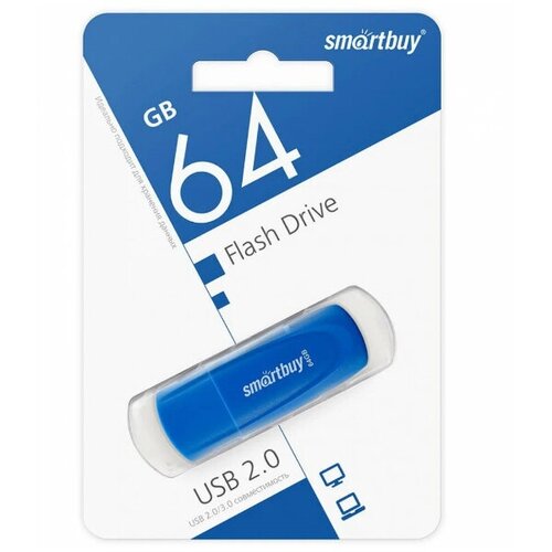 Память Flash USB 64 Gb Smart Buy Scout Blue флешка smart buy usb 32gb lara blue