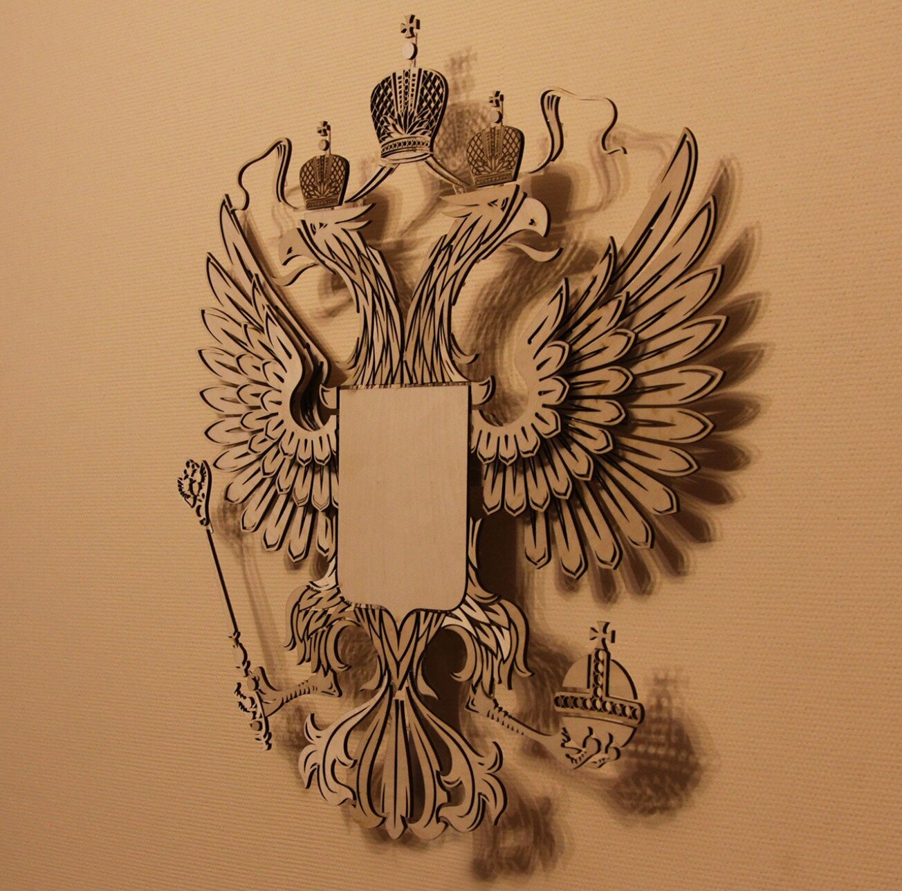 Деревянный Герб Российской Федерации, двуглавый орел из дерева, 3д картина настенная