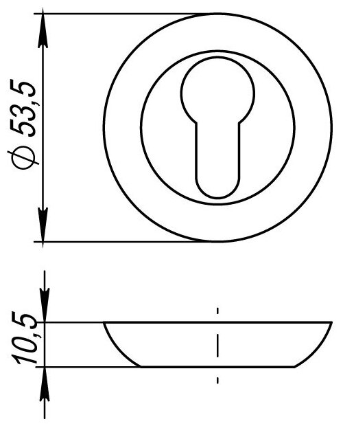 накладка под цилиндр AJAX круг матовый никель/хром - фото №2