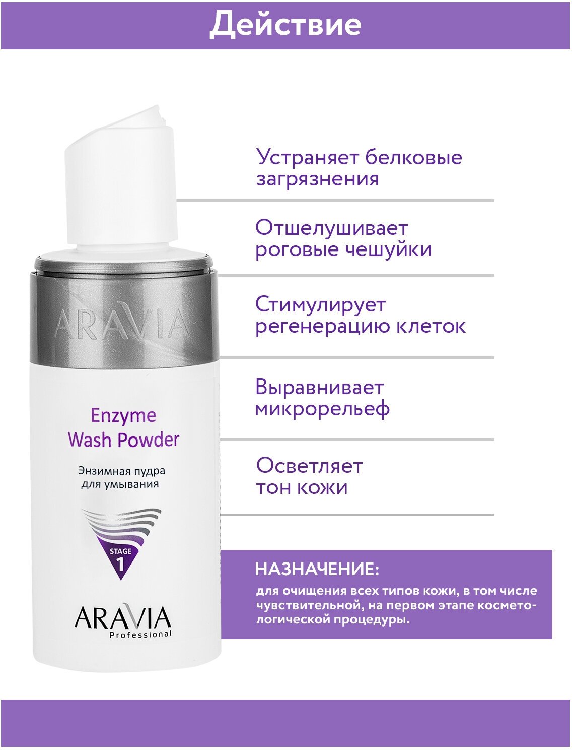 ARAVIA Professional пудра энзимная для умывания Enzyme Wash Powder, 150 мл