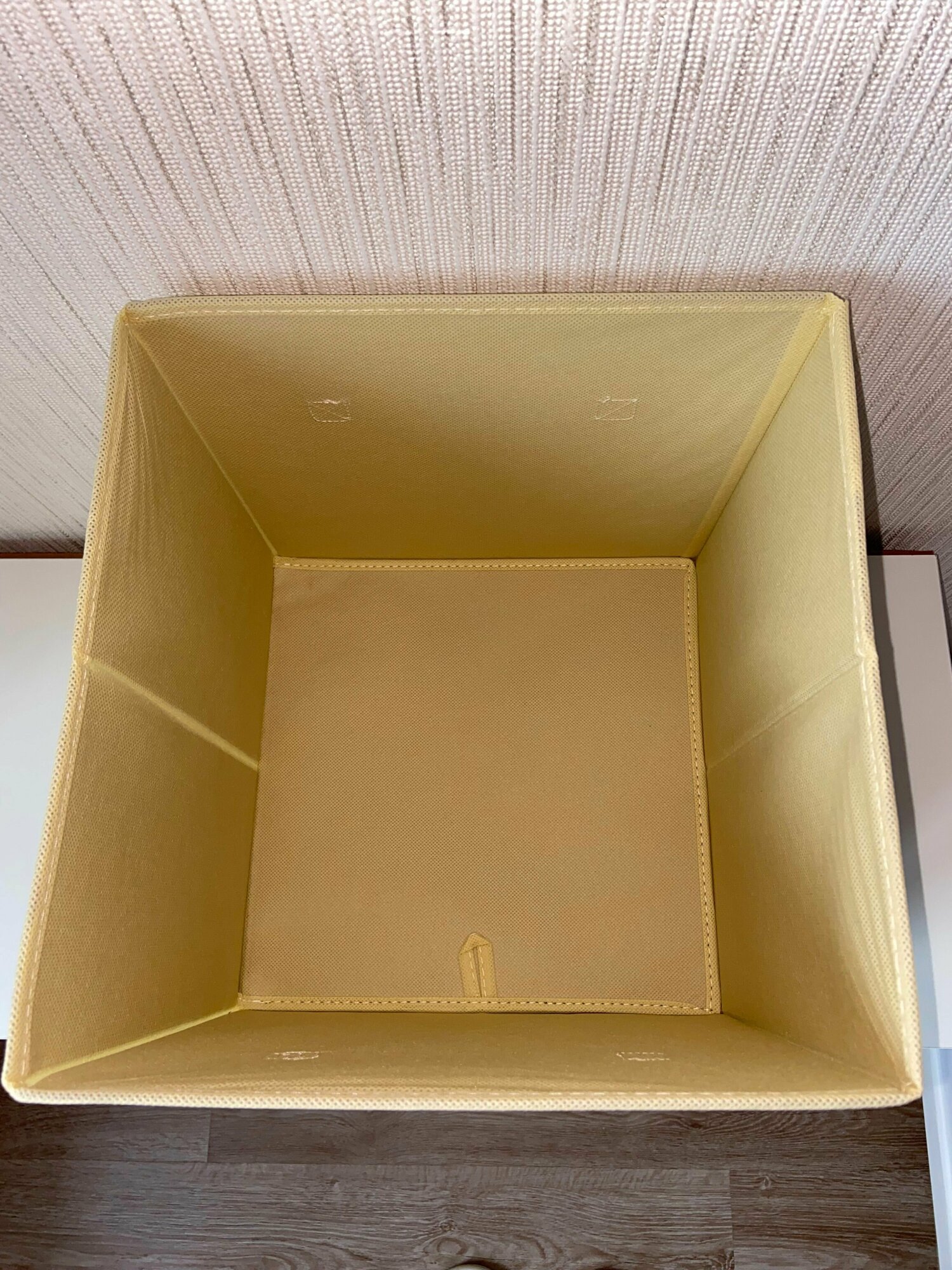 Коробка скубб для хранения вещей складная бежевая 2шт 28*28*28 - фотография № 7
