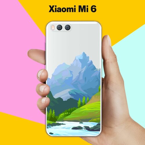 Силиконовый чехол на Xiaomi Mi 6 Гора / для Ми 6 кресло ми 6 черный оранжевый