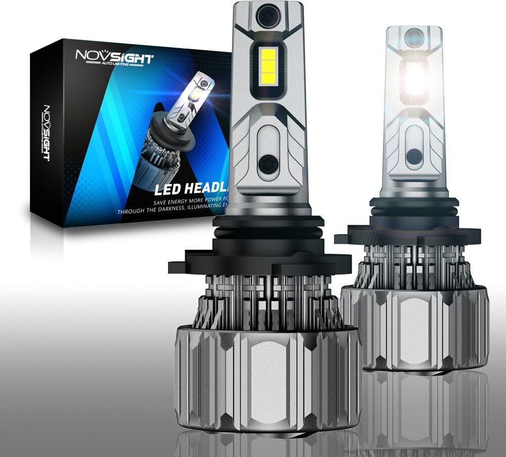 Светодиодная лампа Novsight N50 HB3 9005 цоколь P20d 70Вт 2шт 15000Лм 6500К белый свет LED автомобильная