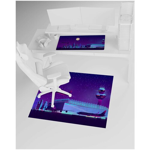 Набор защитный из коврика под кресло и коврика для мыши дизайн подарок авиатор