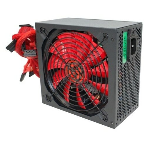 Ginzzu Блок питания PC700 14CM Red 80+ black, APFC,24+4p,2 PCI-E 6+2 , 7 SATA, 4 IDE, оплетка, кабель питания, цветная коробка