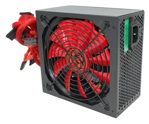 Ginzzu Блок питания PC700 14CM Red 80+ black, APFC,24+4p,2 PCI-E 6+2 , 7 SATA, 4 IDE, оплетка, кабель питания, цветная коробка