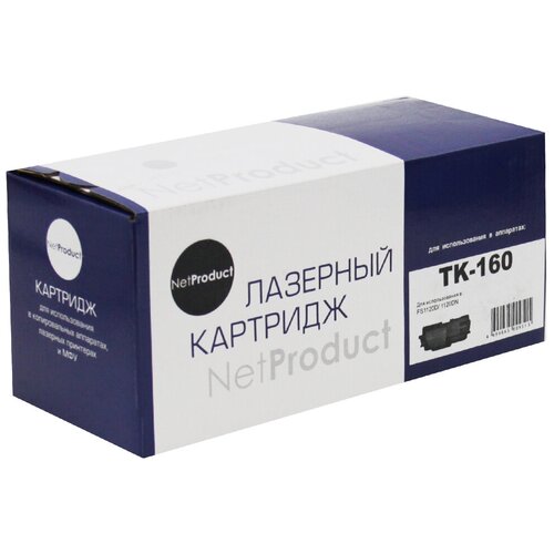 Картридж NetProduct N-TK-160, 2500 стр, черный тонер картридж cet pk2 без чипа для kyocera fs 1120d ecosys p2035d аналог tk 160 cet 110г 2500 стр cet8173