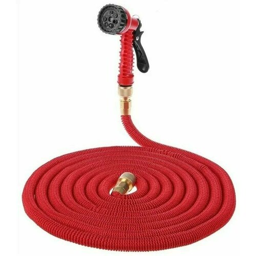 Шланг садовый поливочный растягивающийся 37 метров, с фитингами и распылителем