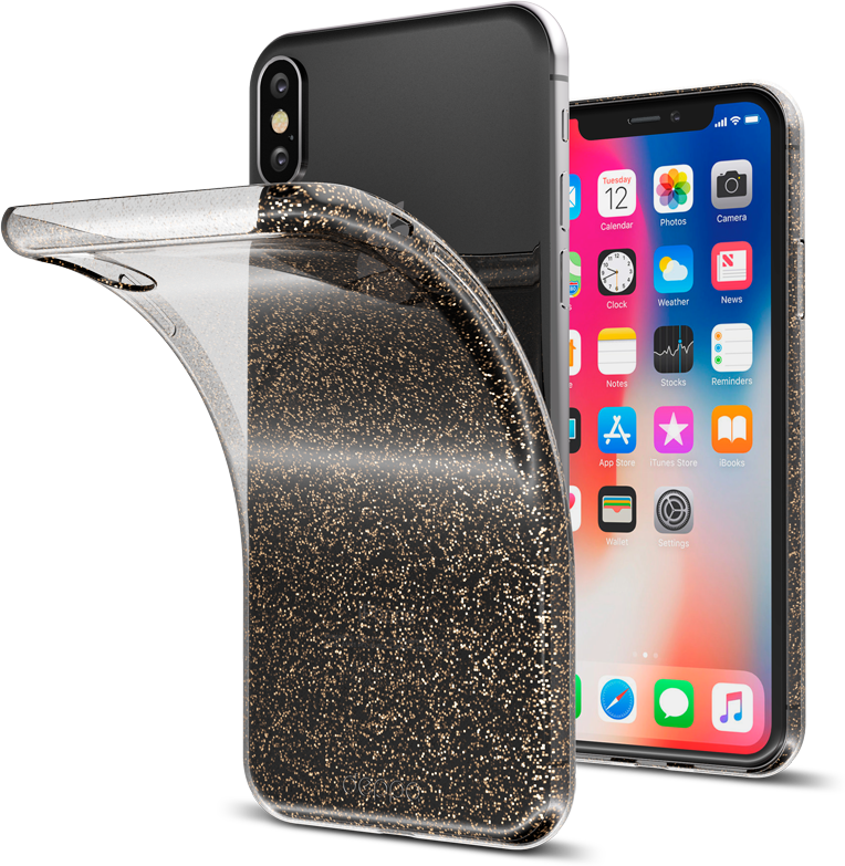 Чехол Chic Case для Apple iPhone X, черный, Deppa 85339