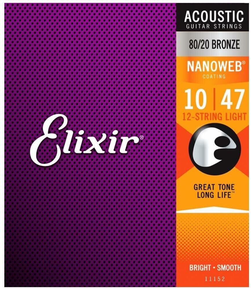 Струны для 12-ти струнной акустической гитары ELIXIR 11152 NW Light