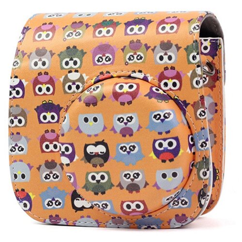 фото Защитный чехол-сумка-футляр mypads tc143-281 для фотоаппарата fujifilm instax mini 8/ mini 8+/ mini 9 противоударный усиленный легкий с красивым рисунком тематика (совята)