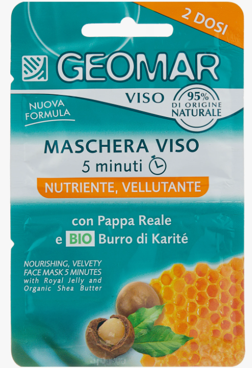 Geomar 116921 Маска для лица Питательная с натуральным маслом Карите 15мл