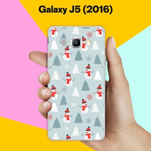 Силиконовый чехол на Samsung Galaxy J5 (2016) Узор новогодний / для Самсунг Галакси Джи 5 2016 силиконовый чехол на samsung galaxy j5 2016 пингвины для самсунг галакси джи 5 2016