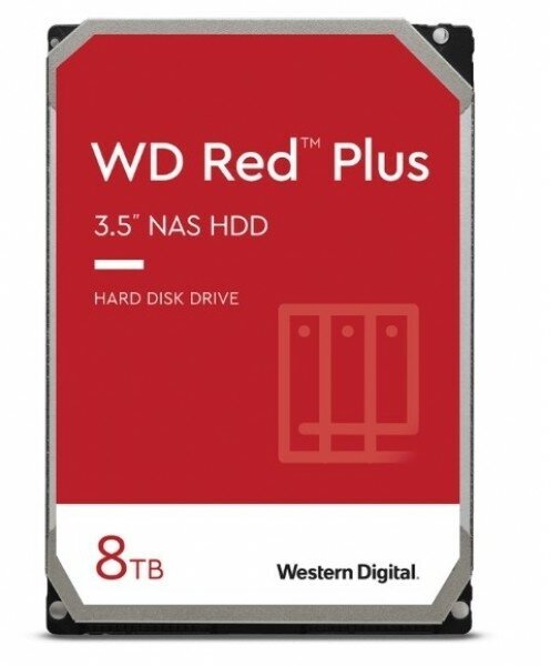 Western digital Жесткий диск 8TB WD Red Plus (WD80EFZZ) {Serial ATA III, 5640- rpm, 128Mb, 3.5", NAS Edition, замена WD80EFBX}