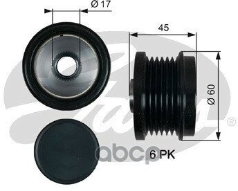 (7789-10155) Обгонный Шкив Генератора Gates арт. OAP7155