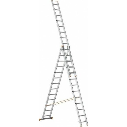 Лестница-стремянка трехсекционная Sarayli 3х13 PRO, усиленная трехсекционная лестница alumet 3х13 алюминиевая усиленная 6313