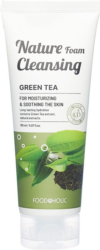 Увлажняющая пенка для умывания с экстрактом зеленого чая NATURE FOAM CLEANSING #GREEN TEA 150 мл. FOODAHOLIC