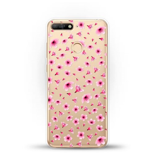 фото Силиконовый чехол цветы розовые на honor 7c andy & paul