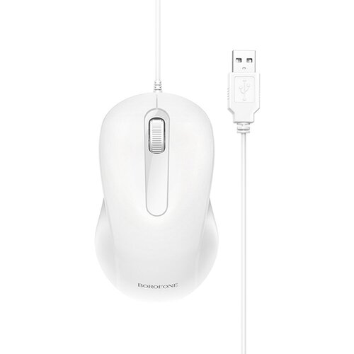 Мышь проводная Borofone BG4 Business 1000dpi 3 кнопки USB цвет белый 53800₽