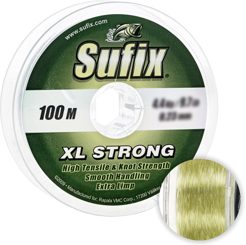 Леска Sufix Xl Strong 0,25мм. 5,4кг. 100м. /зелено-лимонный