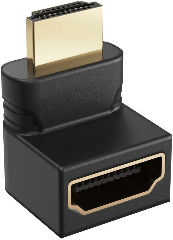 Переходник угловой (адаптер) GSMIN BR-01 HDMI (F) - HDMI (M) (270 градусов) (Черный)