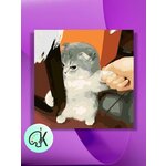 Картина по номерам на холсте Недовольный кот, 40 х 40 см - изображение