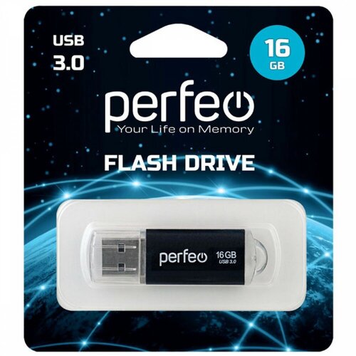 usb накопитель флешка perfeo c14 64gb usb 3 0 черный USB 3.0 накопитель C14 16GB Black metal series